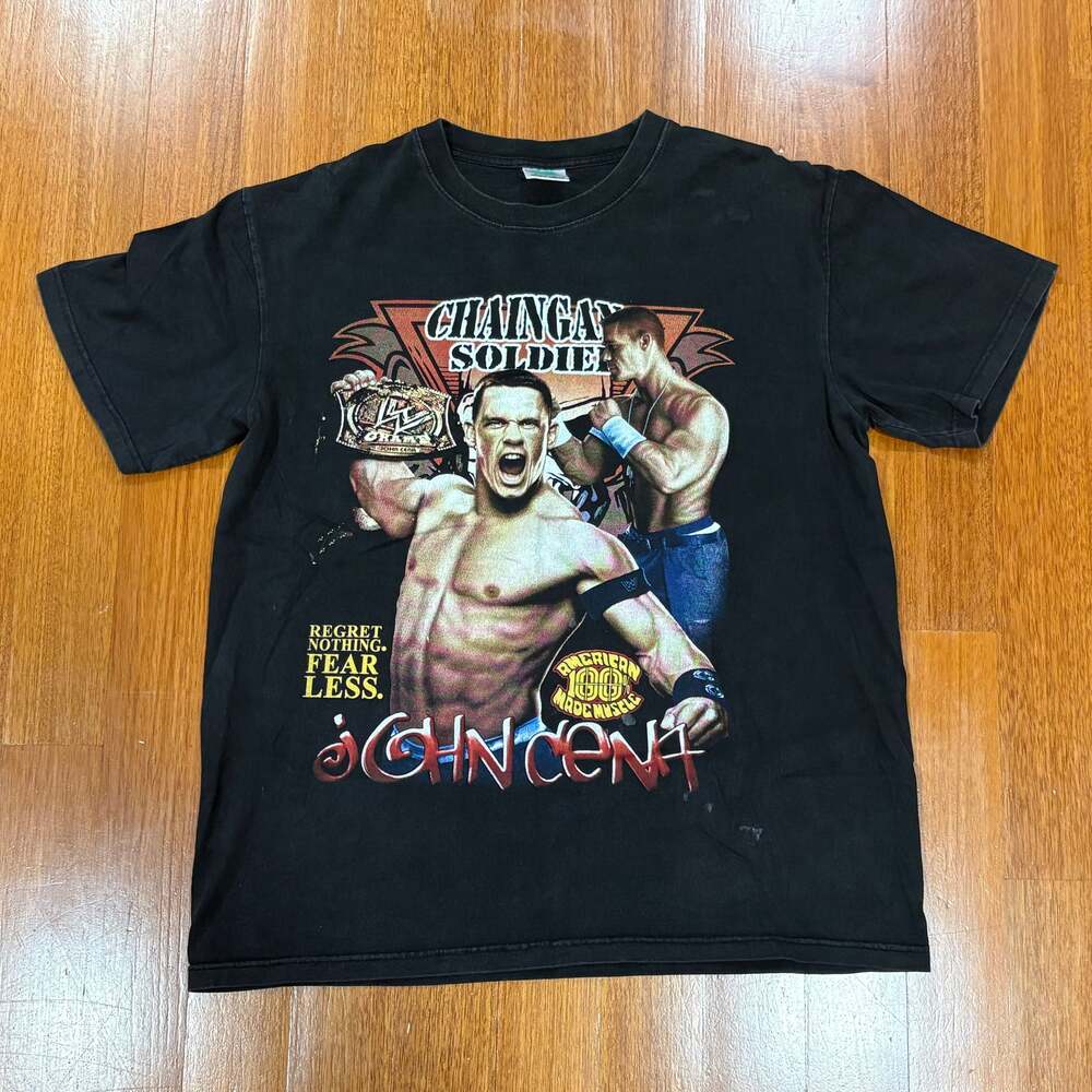 Vintage 2000s WWE John Cena Thuganomics Chain Gang Soldier T-Shirt Sz XL Rare